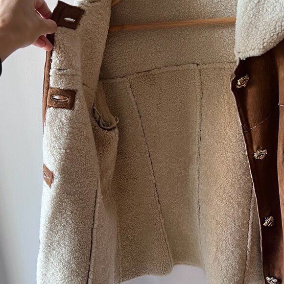Sherpa Brown and Tan Authentic Leather Jacket - Picture 6 of 7